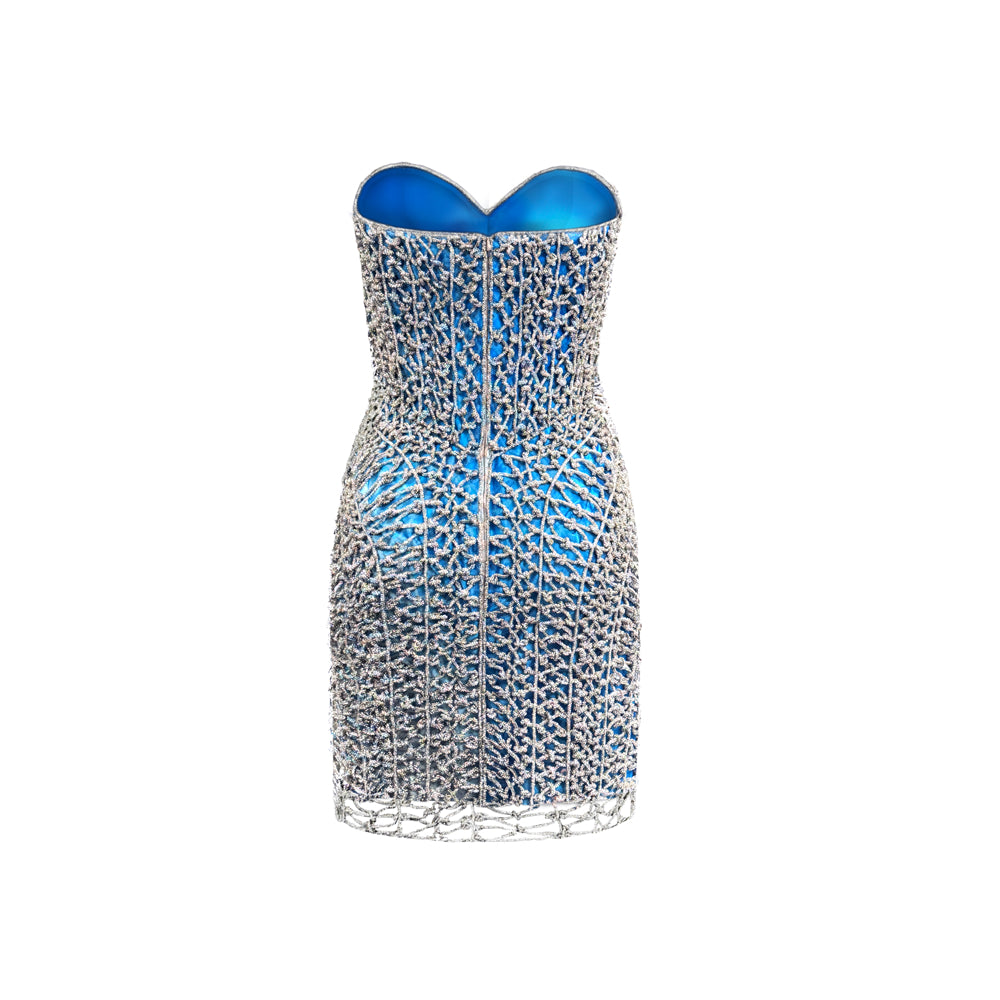 SemSem Crystal Cord Macramé Mini Dress.
