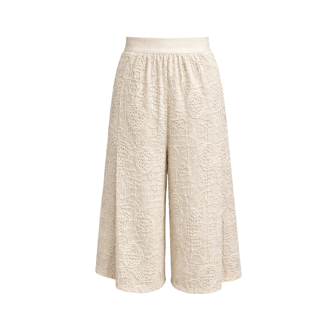 Embroidered Silk Culottes
