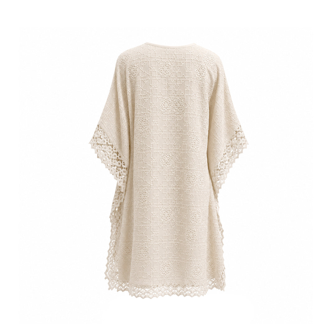 Embroidered Tunic with Lace Trim