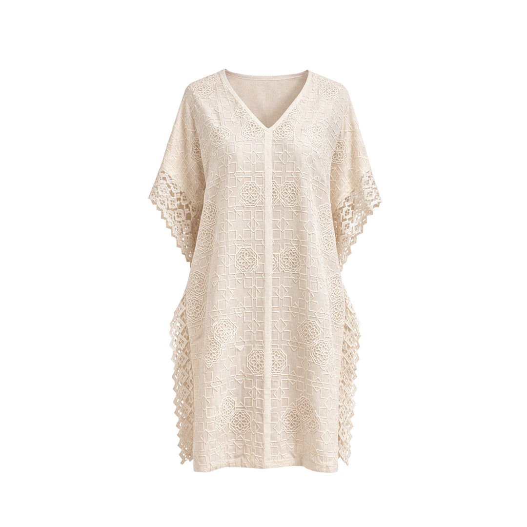 Embroidered Tunic with Lace Trim