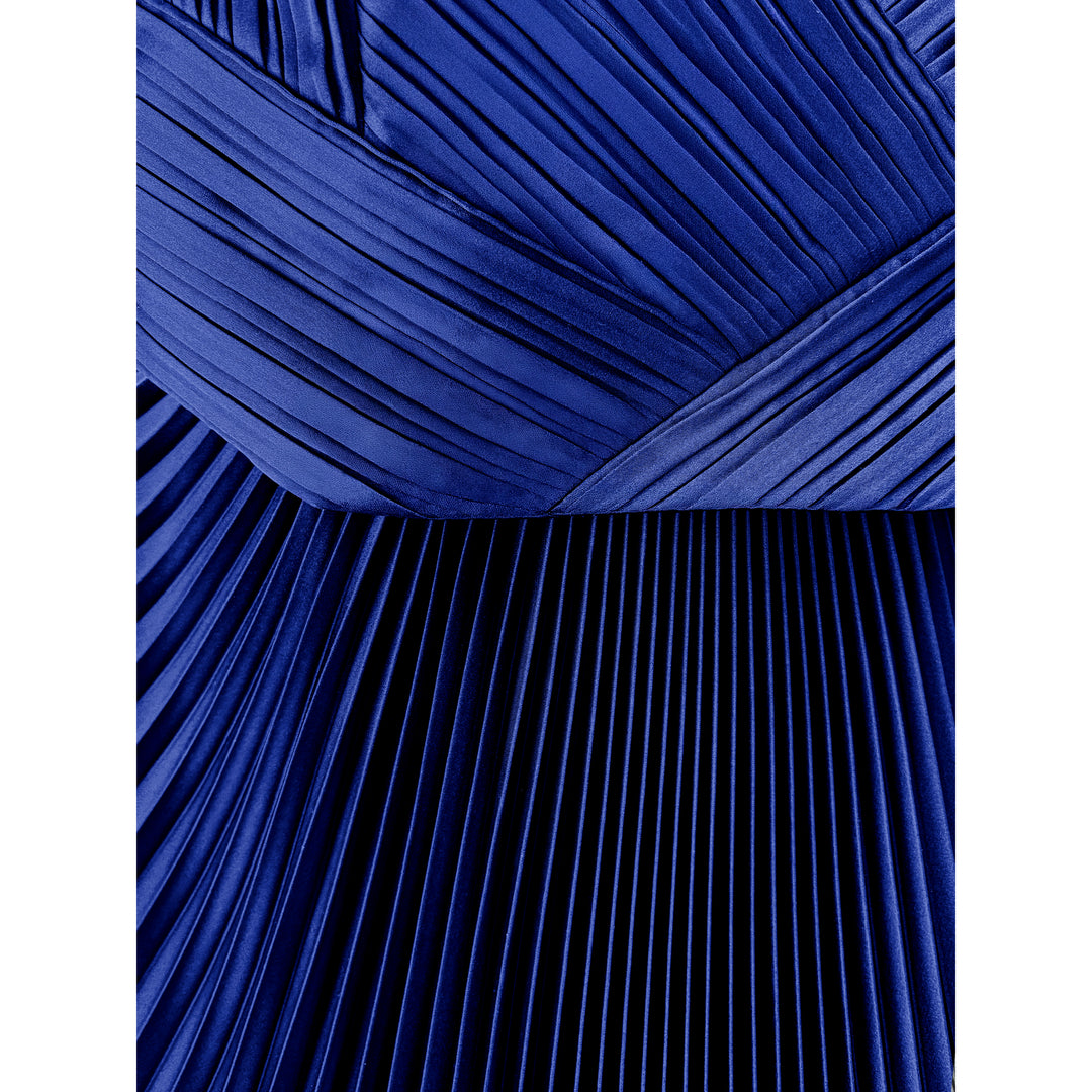 Engineered Plissé Bustier Maxi Dress