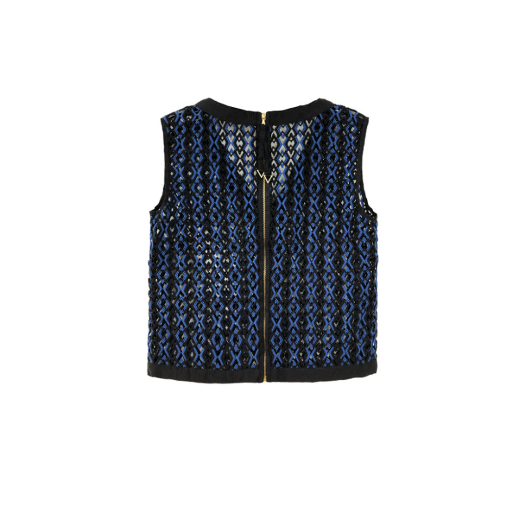 Geometric Embroidered Crop Top