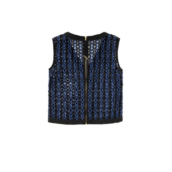 Geometric Embroidered Crop Top