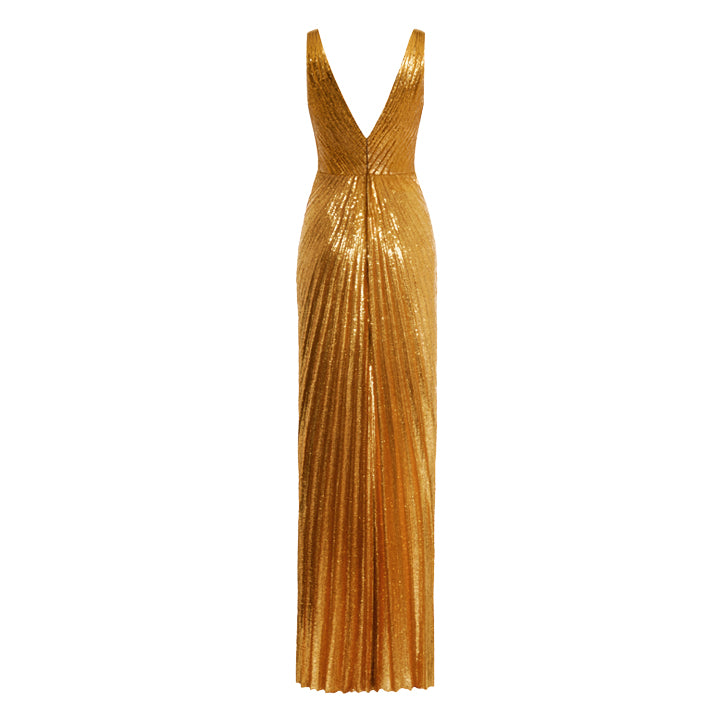 Gold Sequin Sunray Gown
