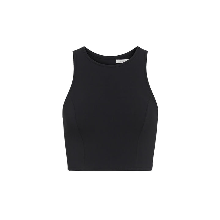 Italian Crepe Crop Top - Black