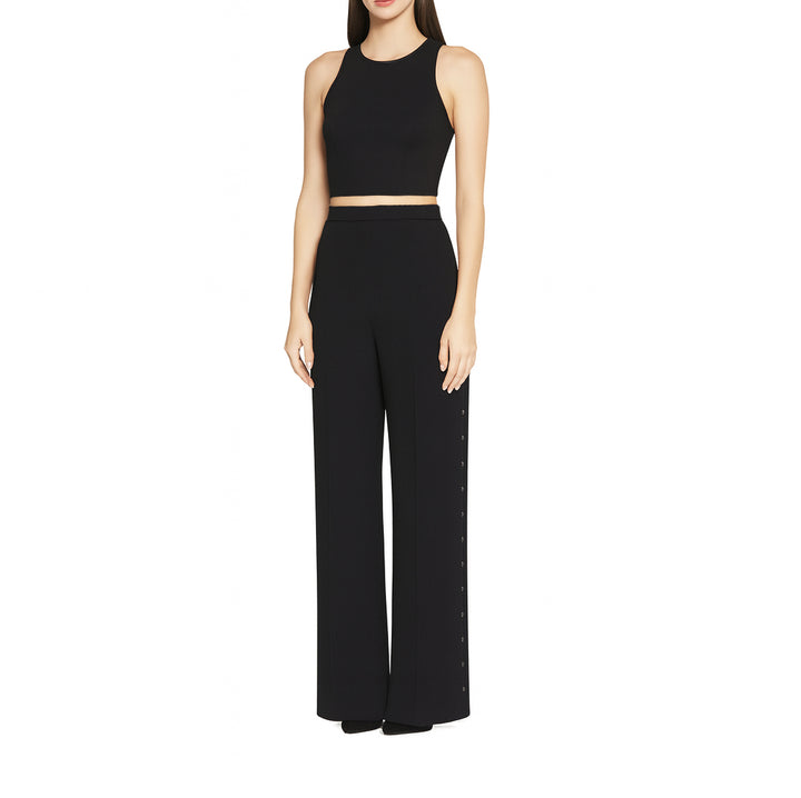 Italian Crepe Crop Top - Black