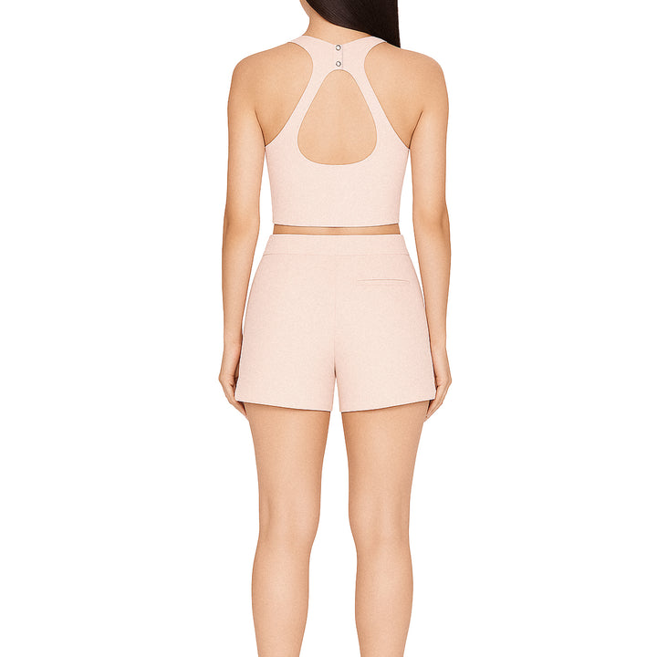 Italian Crepe Short with Snaps - Blush