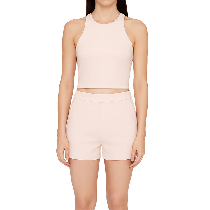 Italian Crepe Short with Snaps - Blush