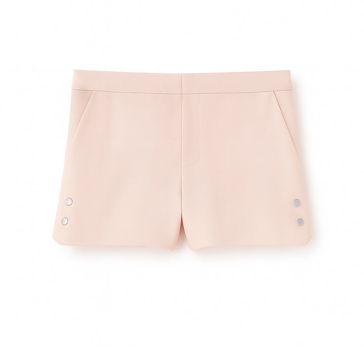 Italian Crepe Short with Snaps - Blush