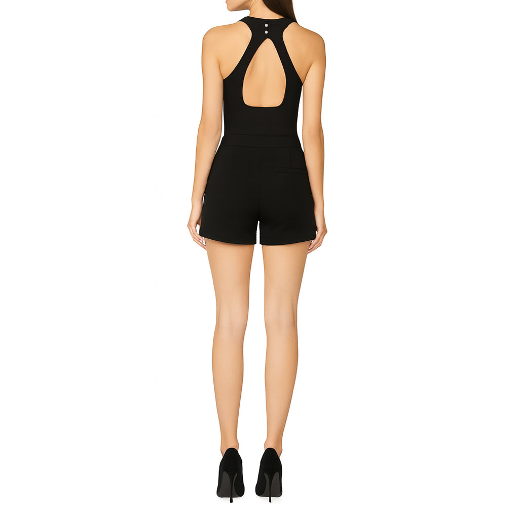Italian Crepe Short w/ Snaps - Black