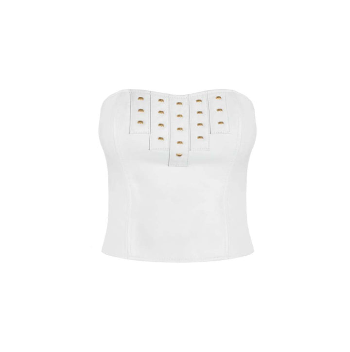 Leather Bustier - Pristine White