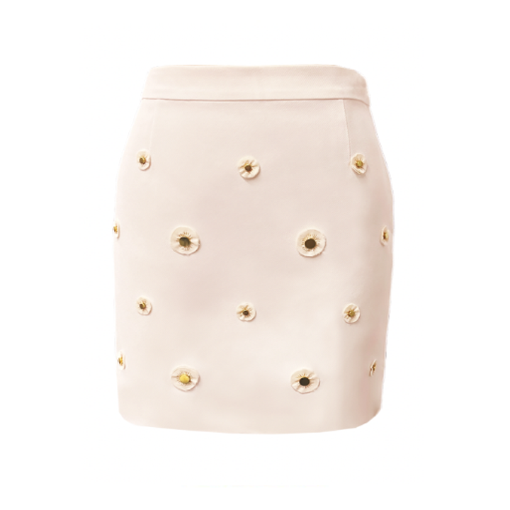 SemSem Malak Gold Snap Skirt - Pale Blush.