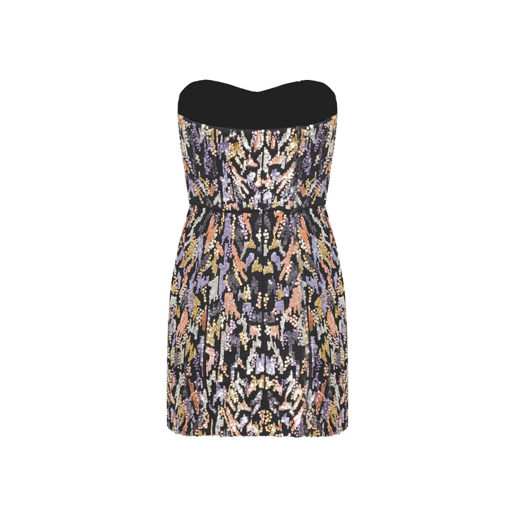 SemSem Multicolor Sequin & Crystal Mini Dress.