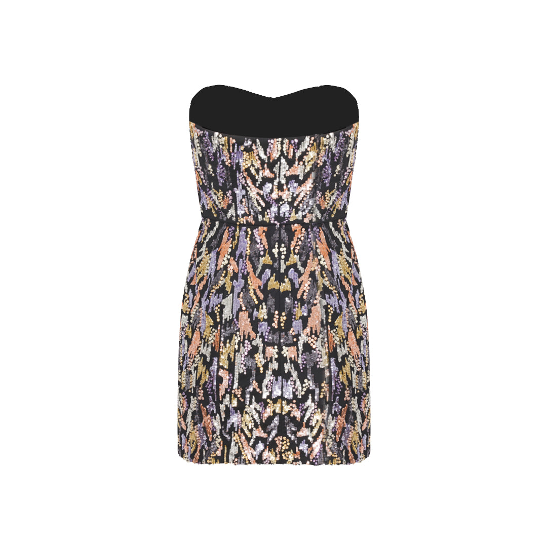multicolor sequin dress Multicolor Sequin & Crystal Mini Dress, US 8