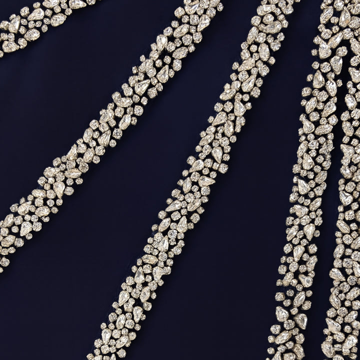 Navy Cut Out Crystal Dress
