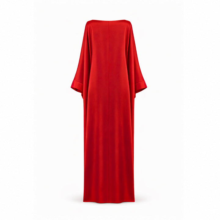 Boat Neck Kaftan - Vermilion