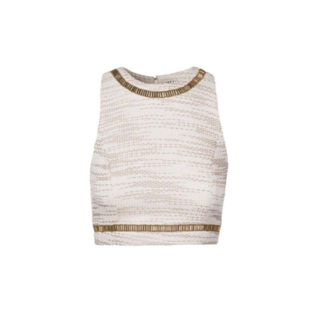 SemSem Samia Embroidered Crop Top - Gold.