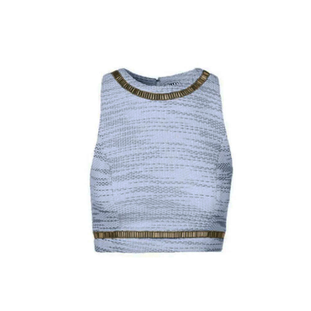 SemSem Samia Embroidered Crop Top - Palace Blue.