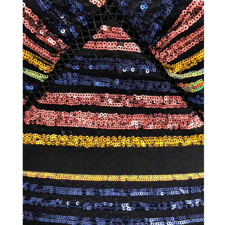 Sequin Striped Midi Dress
