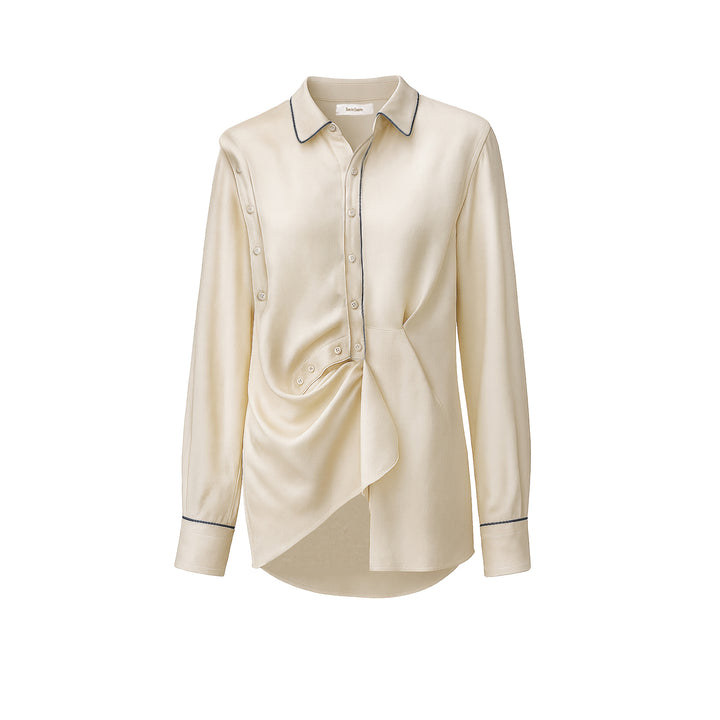 Draped Silk Blouse