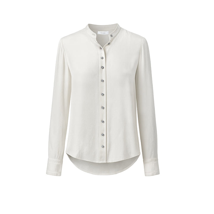 Silk Blouse with Crystal Buttons