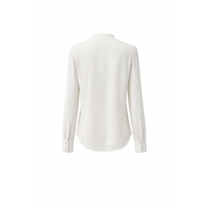 Silk Chiffon Blouse with Crystal Buttons
