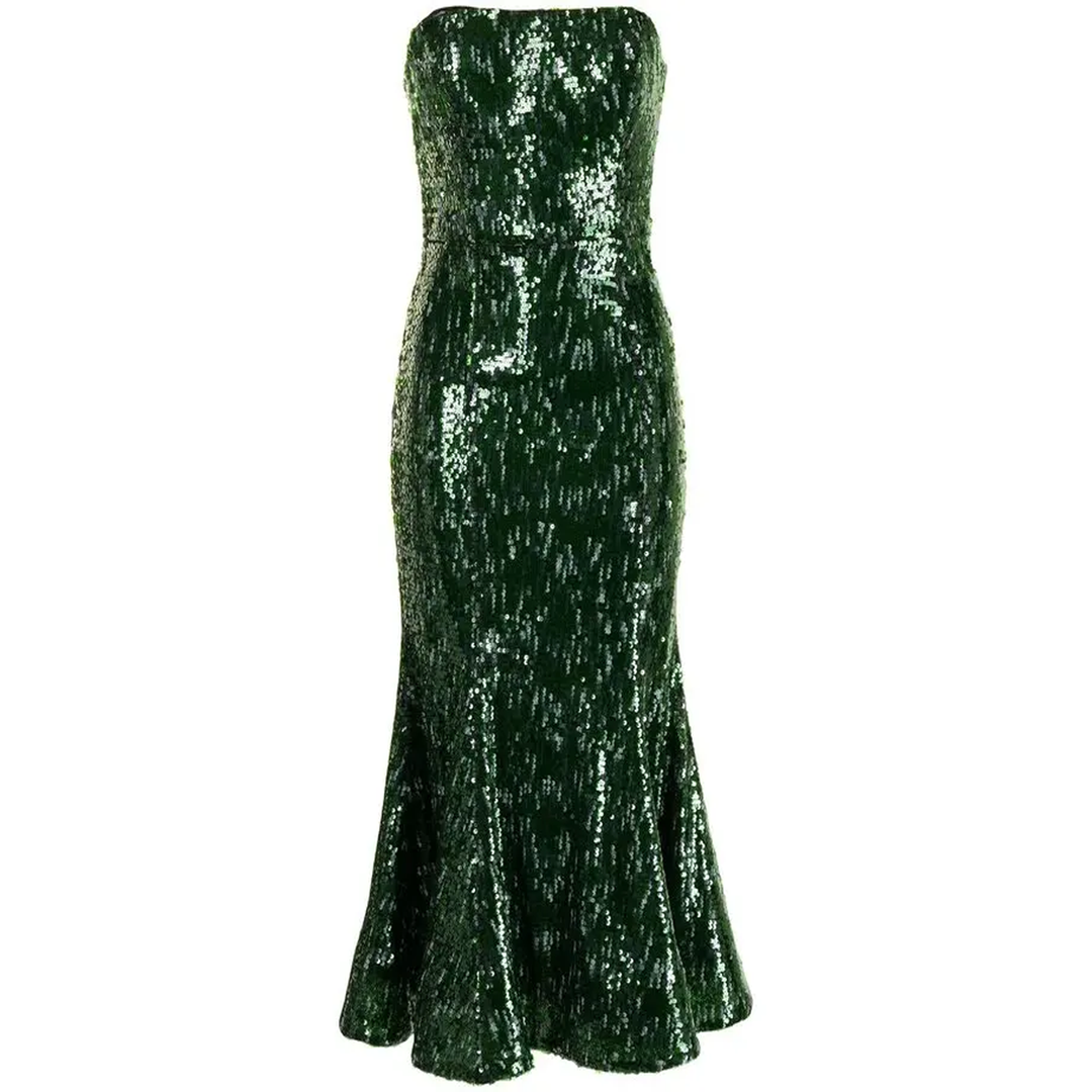 Strapless Sequin Tulled Mini Dress, US 10 Strapless Sequin Tulled Mini Dress, US 10