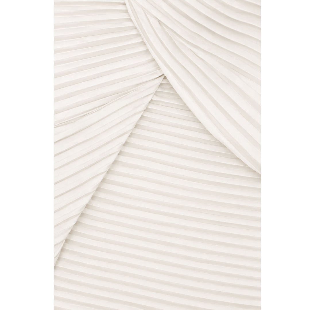 White Pleated Satin Bustier Top