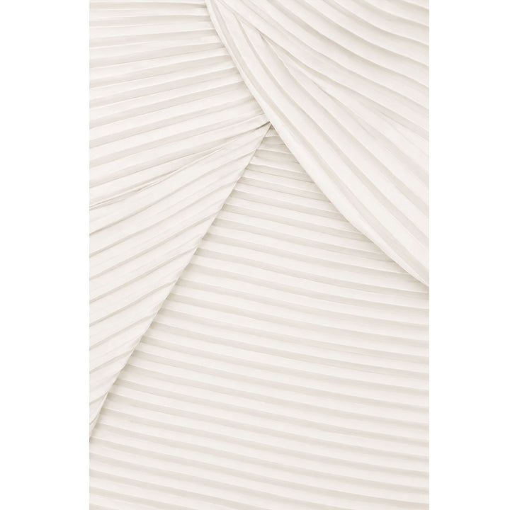White Pleated Satin Bustier Top