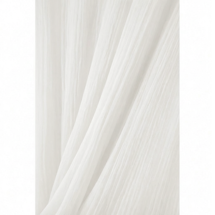 White Silk Chiffon Kaftan Dress