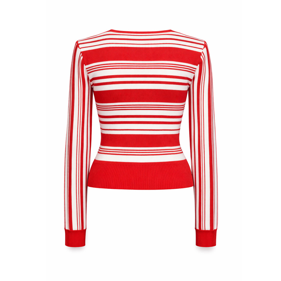 Striped Cardigan - Red Stripe