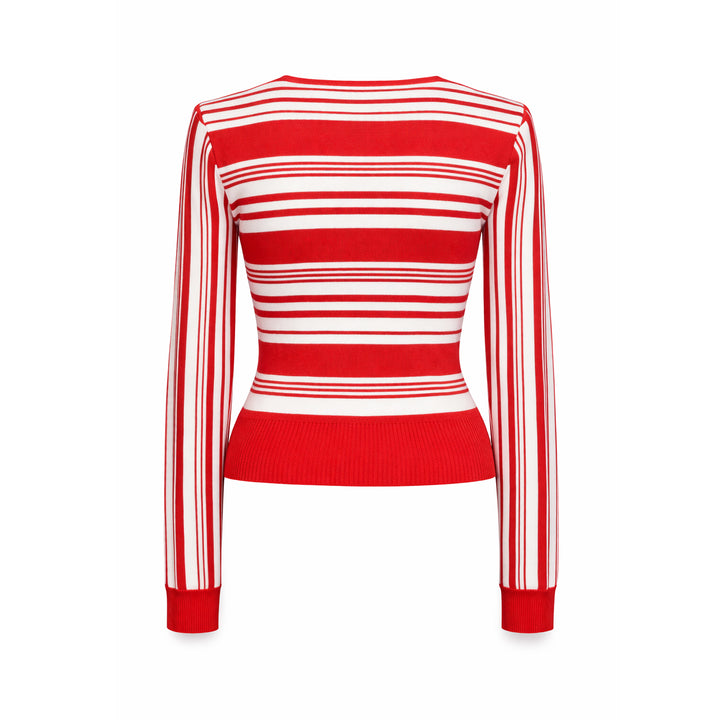 Striped Cardigan - Red Stripe