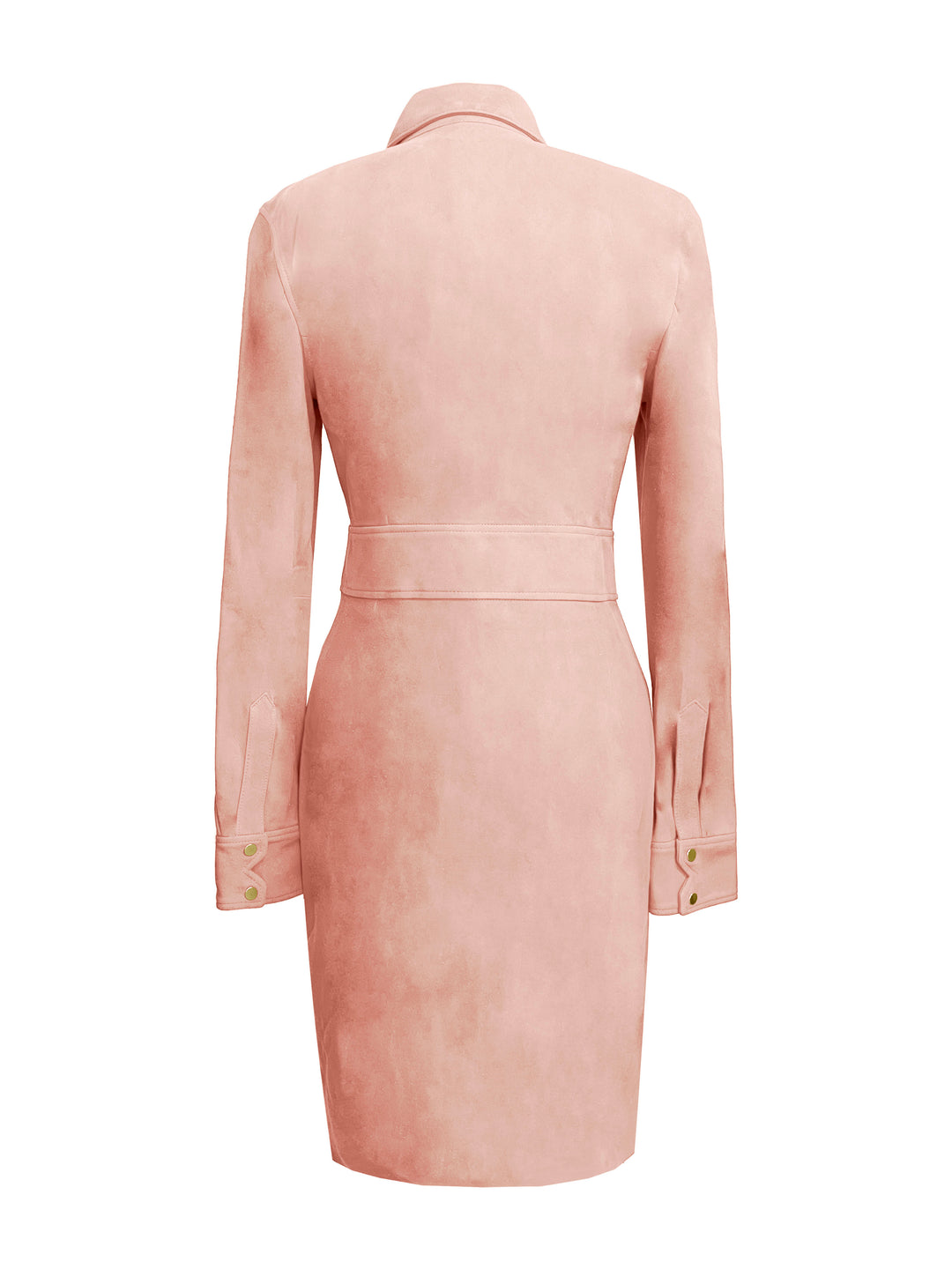 Hanna Suede Shirt Dress - Pale Blush