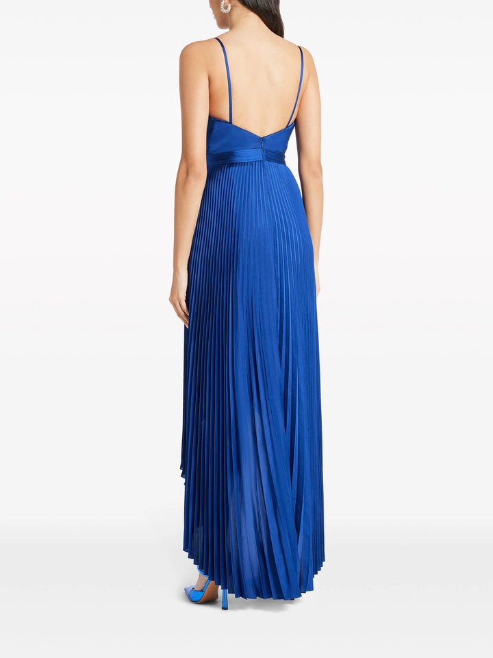 Pleated Satin Capri Dress