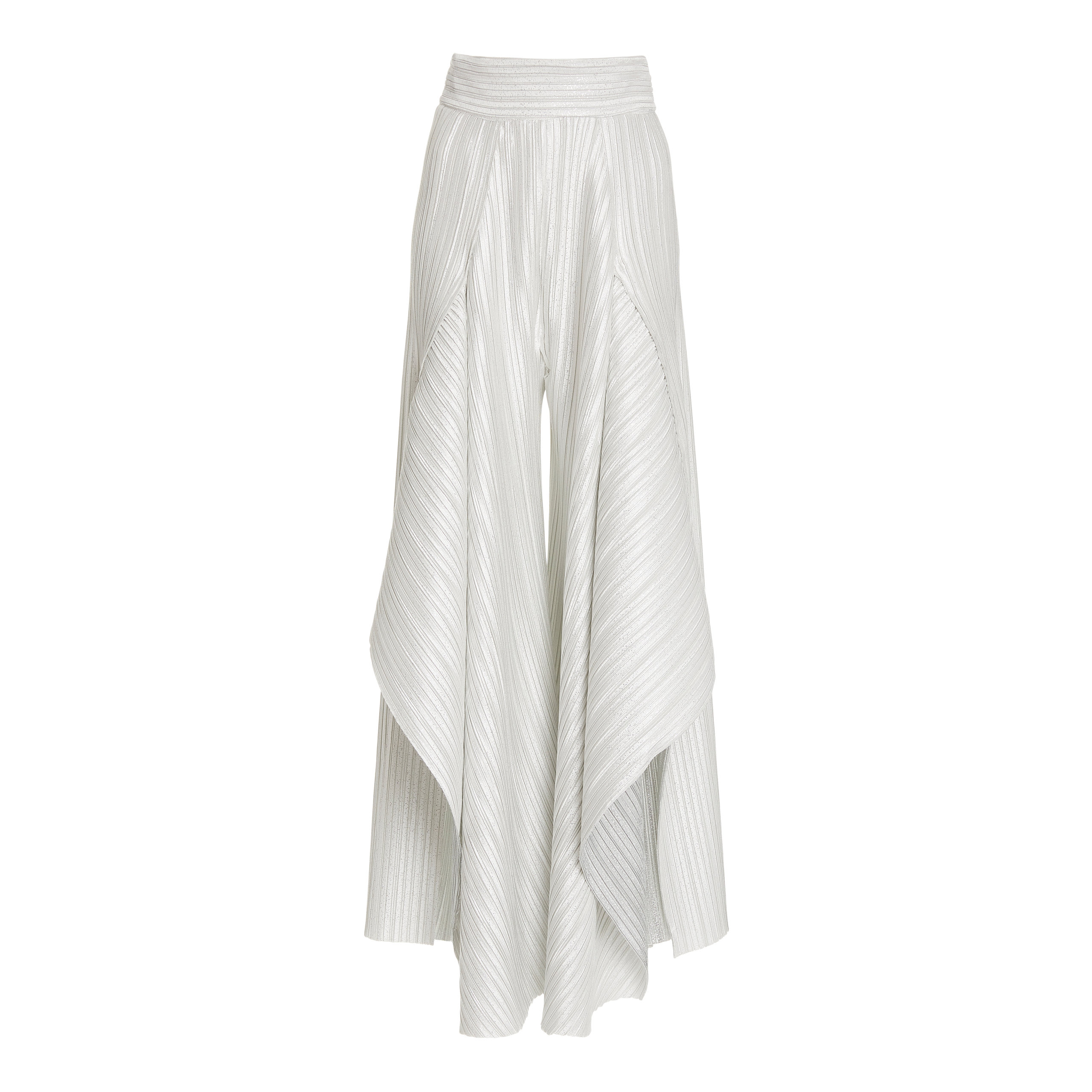 semsem Metallic Pleated Wide-Leg Trousers