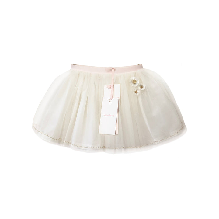 Girls Aliyah Embroidered Tutu - Egret