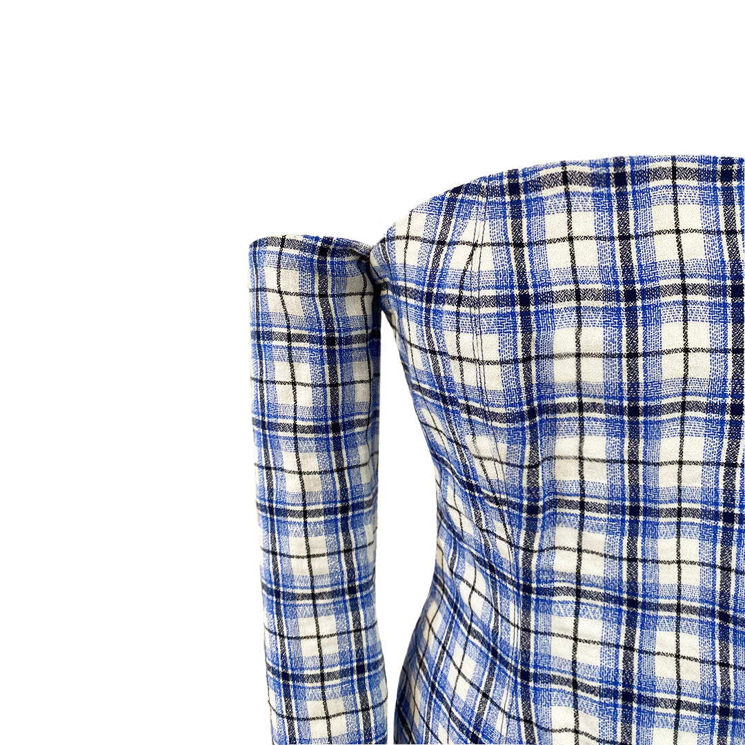 Plaid Bustier Top