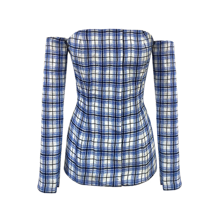 Plaid Bustier Top