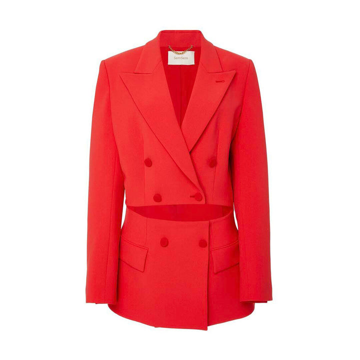 Cut-Away Peplum Blazer