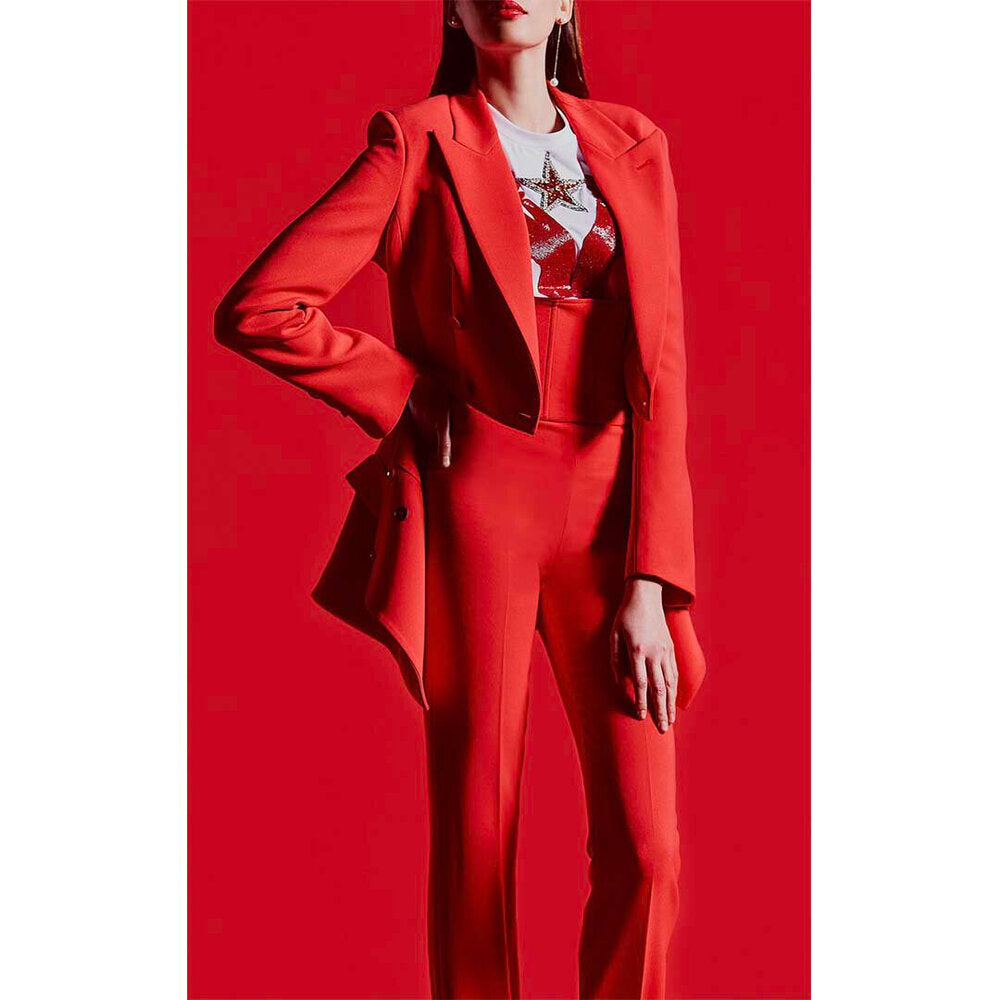 Cut-Away Peplum Blazer