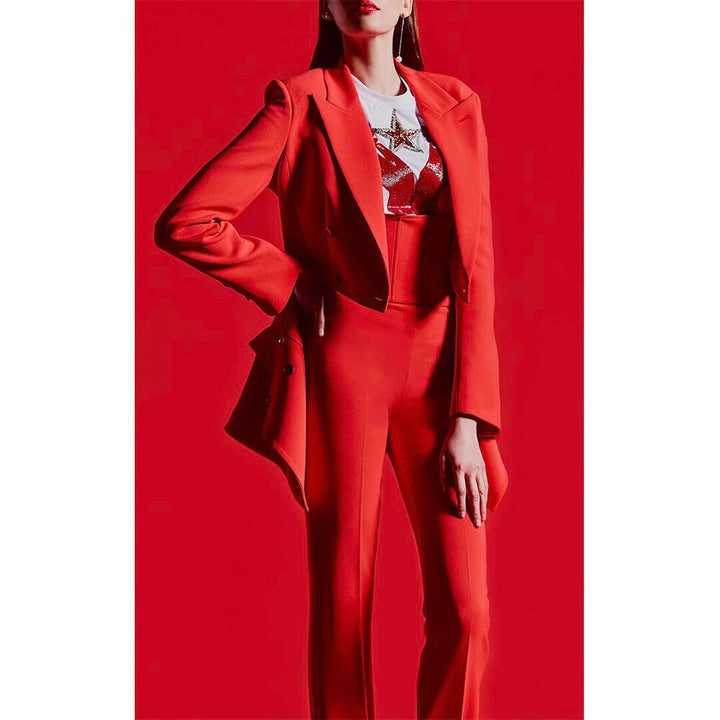 Cut-Away Peplum Blazer