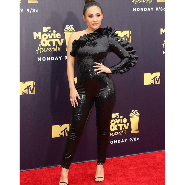 Francia Raisa Wearing SemSem Alexandria Jumpsuit.