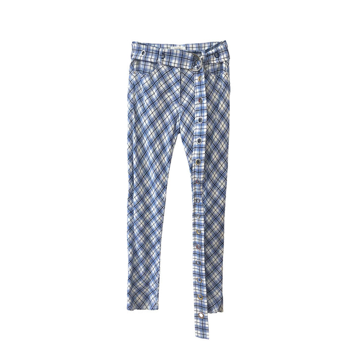 Plaid Trouser with Belt