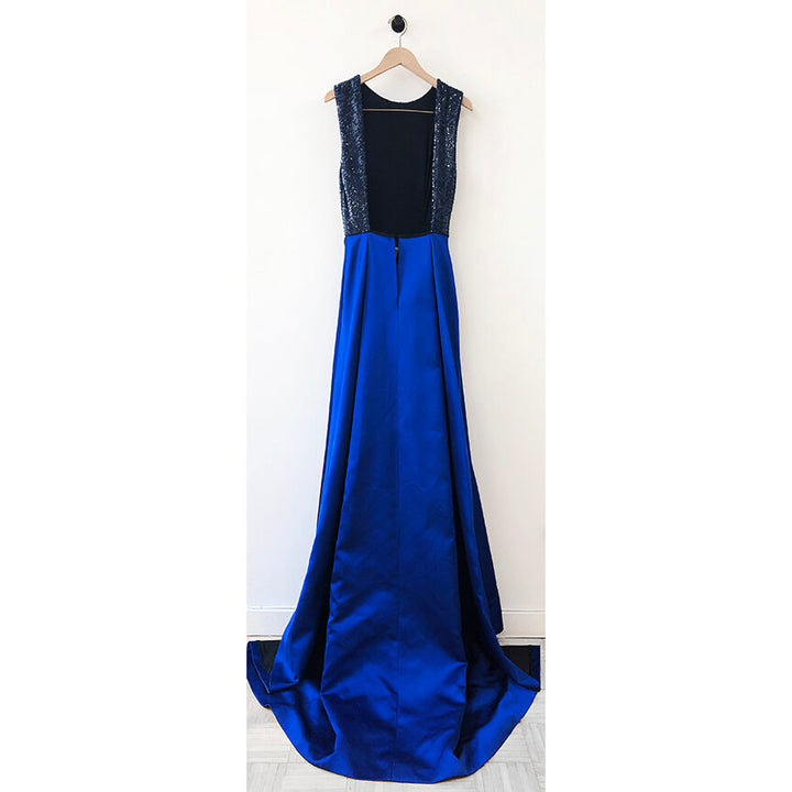 Blue Sequin and Silk Gown