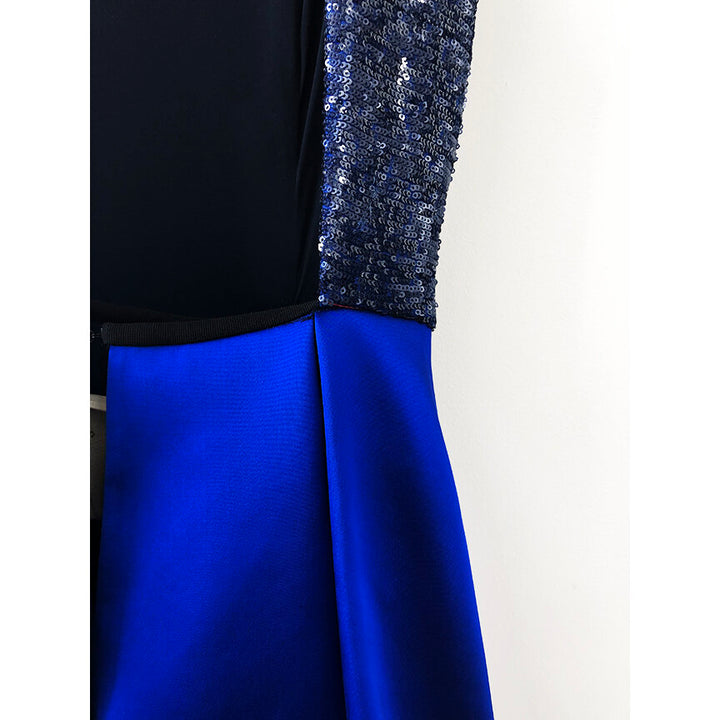 Blue Sequin and Silk Gown