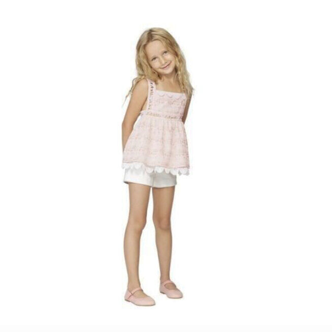 Girls Lotus Smock Top - Blush
