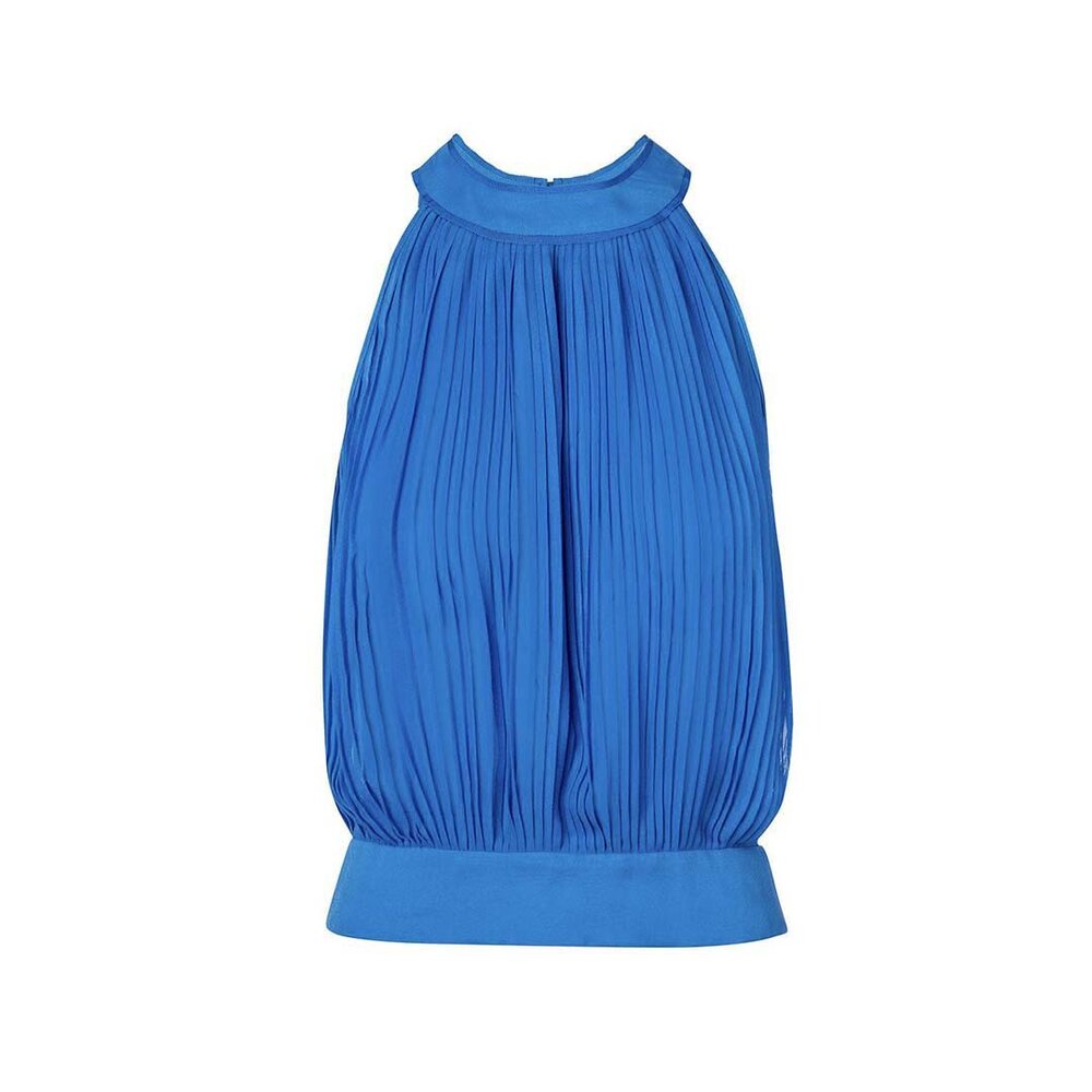 Maryam Pleated Sleeveless Top - Palace Blue
