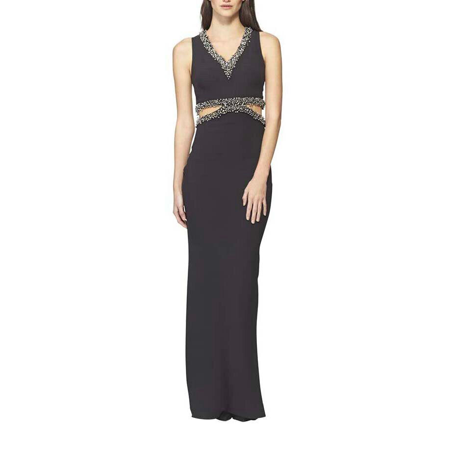 Model Wearing SemSem Dana Cut-Out Dress - Black.