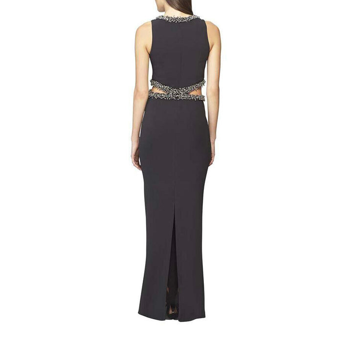 Model Wearing SemSem Dana Cut-Out Dress - Black.