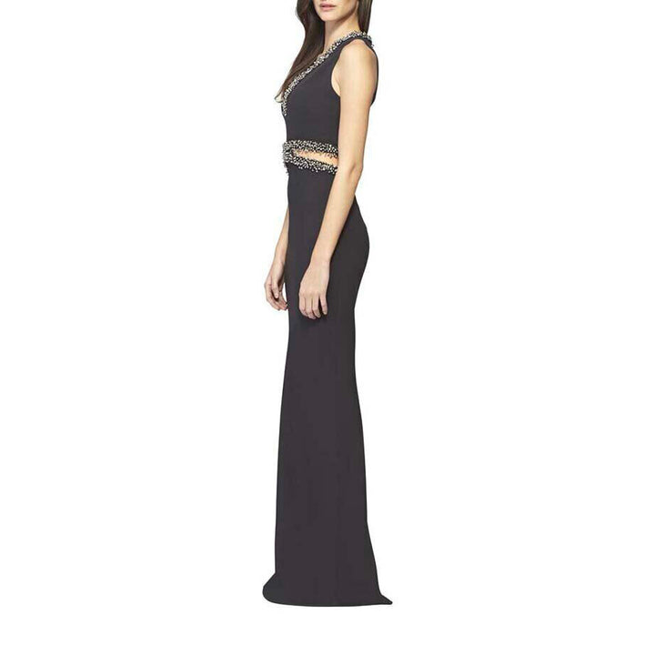 Model Wearing SemSem Dana Cut-Out Dress - Black.